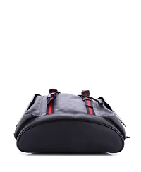 Pre-Owned Gucci Large Double Pocket Buckle Backpack Gg Coated Canvas