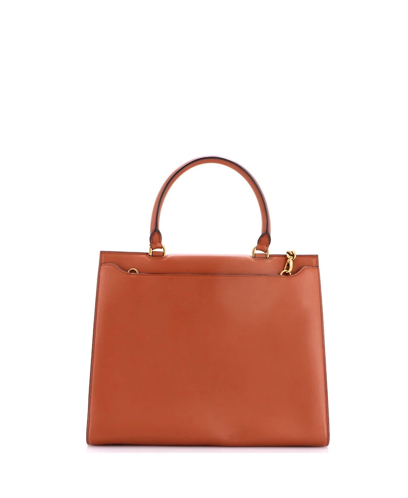Pre-Owned Salvatore Ferragamo Medium Trifolio Top Handle Bag Leather