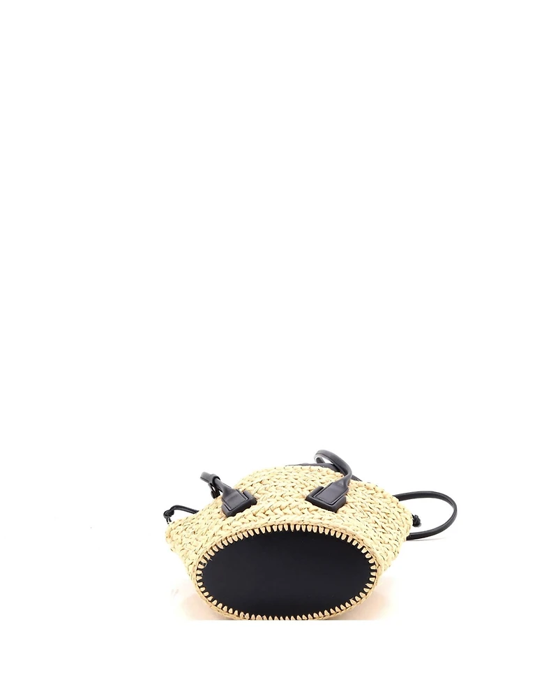 Pre-Owned Bottega Veneta Small Arco Basket Bag Raffia with Leather