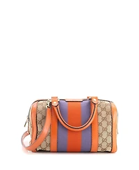 Pre-Owned Gucci Small Vintage Web Boston Bag Gg Canvas