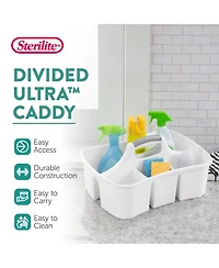 Sterilite Divided Storage Ultra Caddy with 4 Compartments and Handles (18 Pack)