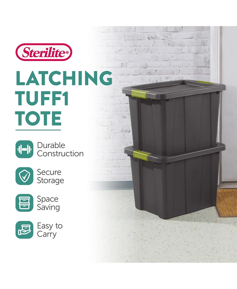 Sterilite Tuff1 Latching 18 Gallon Plastic Storage Container and Lid (18 Pack)