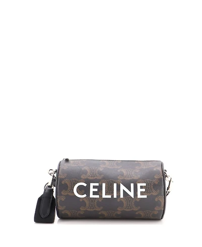 Pre-Owned Celine Logo Cylinder Bag Triomphe Coated Canva