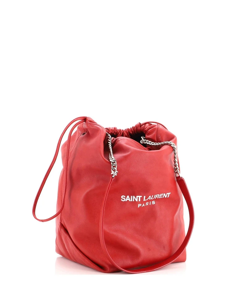 Pre-Owned Saint Laurent Large Teddy Bucket Bag Leather