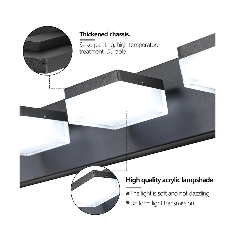 Clihome Modern 6-Light Led Vanity Mirror Light Fixture For Bathrooms And Makeup Tables