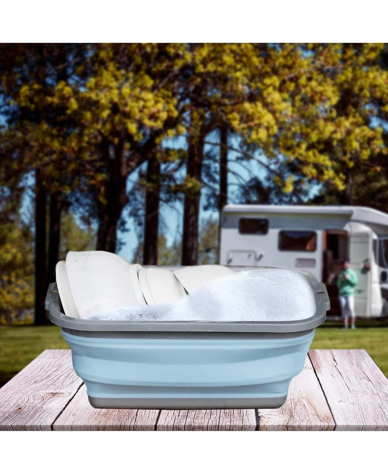 Piscifun 2 Pack Collapsible Sink Foldable Dish Tub Portable Washing Basin For Camping Home