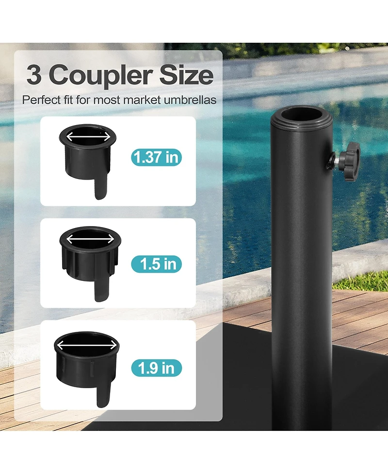 Pellebant 55 Lbs Heavy Duty Square Concrete Umbrella Base for Market Umbrella