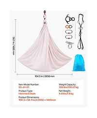 Sugift Aerial Yoga Hammock and Swing Set with Steel Carabiners and 300 Pound Capacity