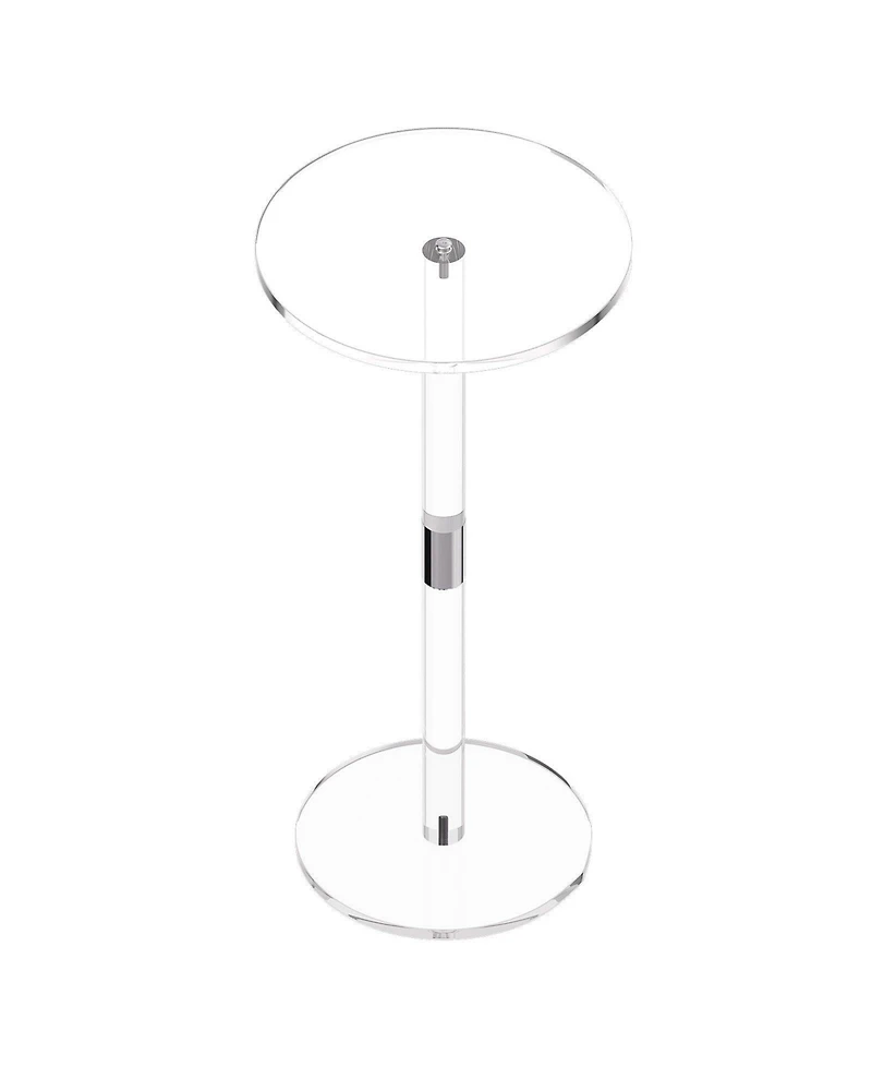 Slickblue Modern Acrylic End Table with Round Top for Living Room