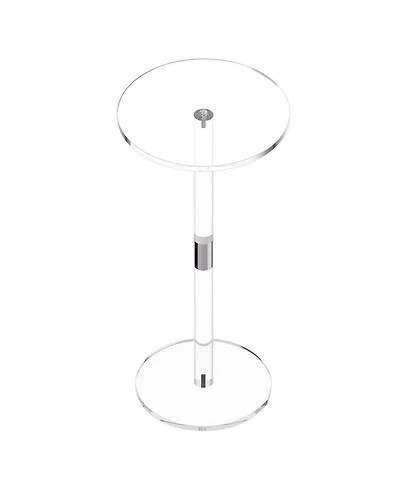 Slickblue Modern Acrylic End Table with Round Top for Living Room