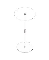 Slickblue Modern Acrylic End Table with Round Top for Living Room