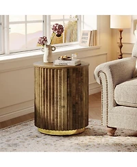 Tribesigns Round Side Table Set of 2, Small Bedside Table for Sofa