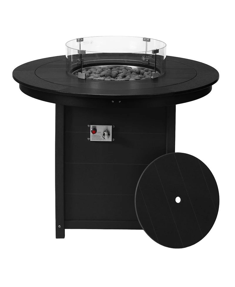WestinTrends 47" Modern Outdoor Patio Propane Round Counter Height Fire Pit Table