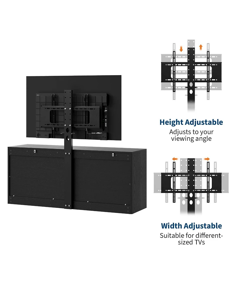 homfan Modern Tv Stand with Mount, 55'' Entertainment Center 9 Drawers, Adjustable Height Console for TVs Up to 85 Inches