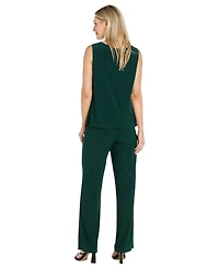 R & M Richards Women's Floral-Print Mesh Wide-Leg Jacket, Cami and Pants Set