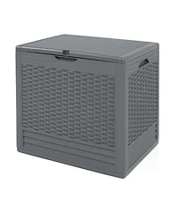 Mecale 25-Gallon Rattan-Look Deck Box for Package Drops and Patio Gear