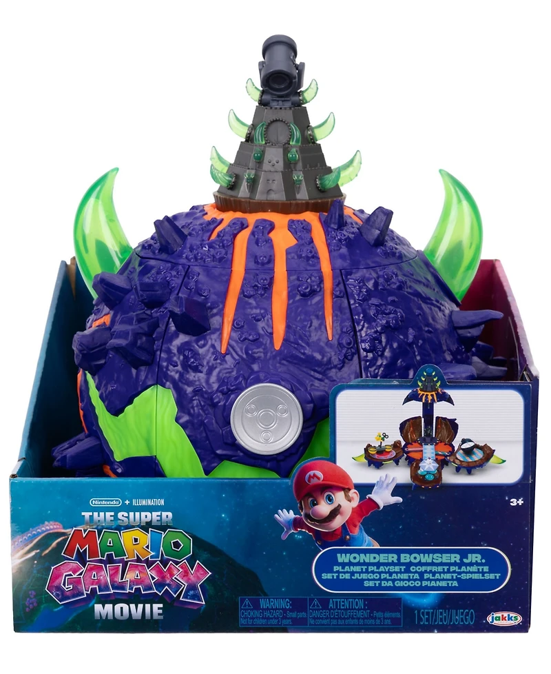 Super Mario Wonder Bowser Jr. Planet Glow-in-the-Dark Interactive Playset, Ages 3+