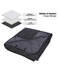 Piscifun Extra Large Sherpa Lined Camping Blanket Warm Windproof Water Resistant Machine Washable