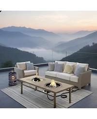 Mondawe 47" 3-in-1 Aluminum Propane Fire Pit Table with Ice Bucket, 50000 Btu