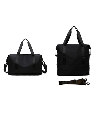 Aronkl Expandable Dry-Wet Separation Yoga Workout Carry On Duffle Bag for Lifestyle Weekend Walking and Casual Outdoor Workout