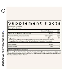 Codeage Liposomal Multi Magnesium Plus, Glycinate Malate Taurate Complex, B6, Folate, Boron, 90 Count