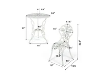 Mondawe Outdoor Cast Aluminum Patio Furniture Set with Rose Design