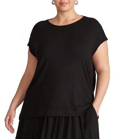 Universal Standard Plus Alida Draped Liquid Jersey Boat-Neck Top