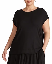 Universal Standard Plus Alida Draped Liquid Jersey Boat-Neck Top