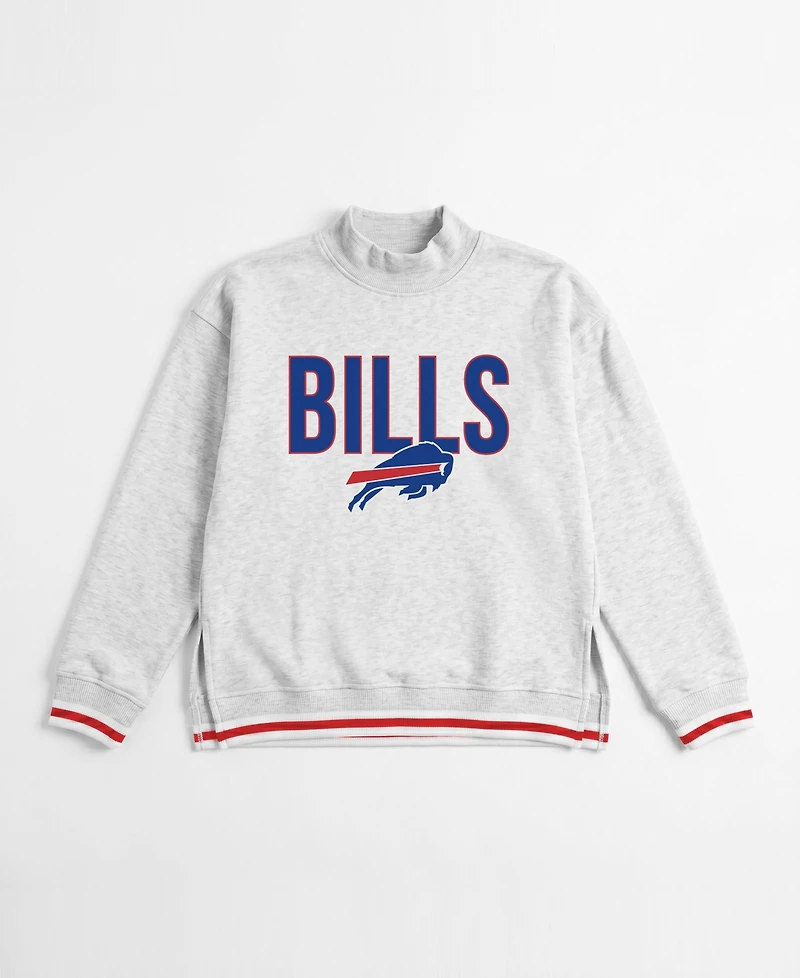 Gameday Couture Women's Buffalo Bills Rally Point Contrast Stripe Mock Neck Long-Sleeve Sweatshirt