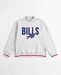 Gameday Couture Women's Buffalo Bills Rally Point Contrast Stripe Mock Neck Long-Sleeve Sweatshirt