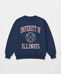 Gameday Couture Women's Illinois Fighting Illini Prime Play Oversized Crewneck Graphic Sweatshirt