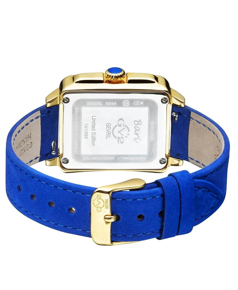 GV2 by Gevril Women's Bari Tortoise Swiss Quartz Italian Leather Strap Diamond Watch