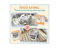 Yobtop Kids Table and Chairs Set - 5 Piece Toddler Set with Storage, Art Craft Drawing, Playroom Classroom Nursery