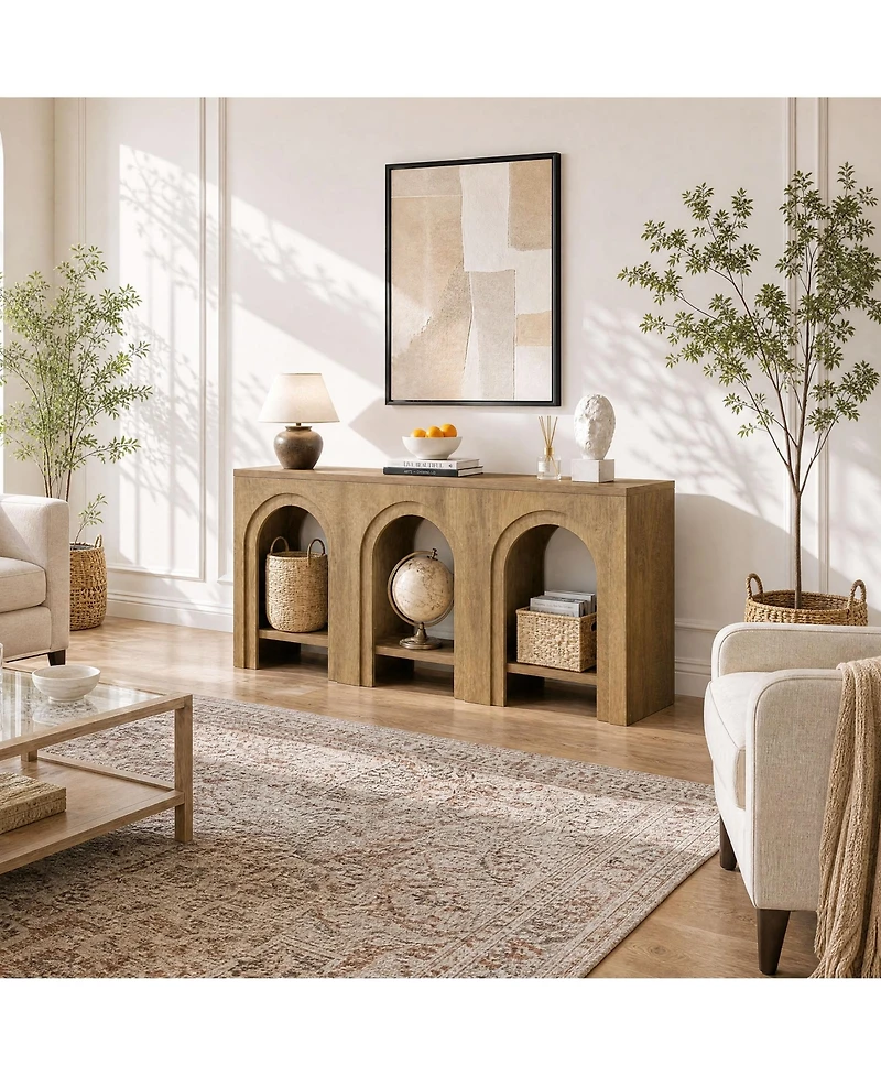 Tribesigns Solid Wood Console Table with Storage, Entryway Table