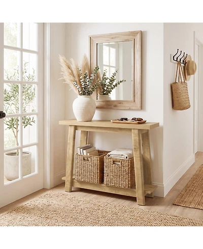 Tribesigns Console Table, Sofa Table Behind Couch, Industrial Console Sofa Table with Storage Shelf