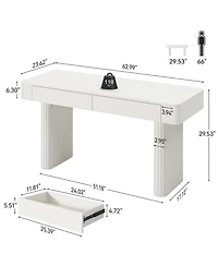 Tribesigns Rectangle Wooden Computer Desk with 2 Drawers, Modern Desk