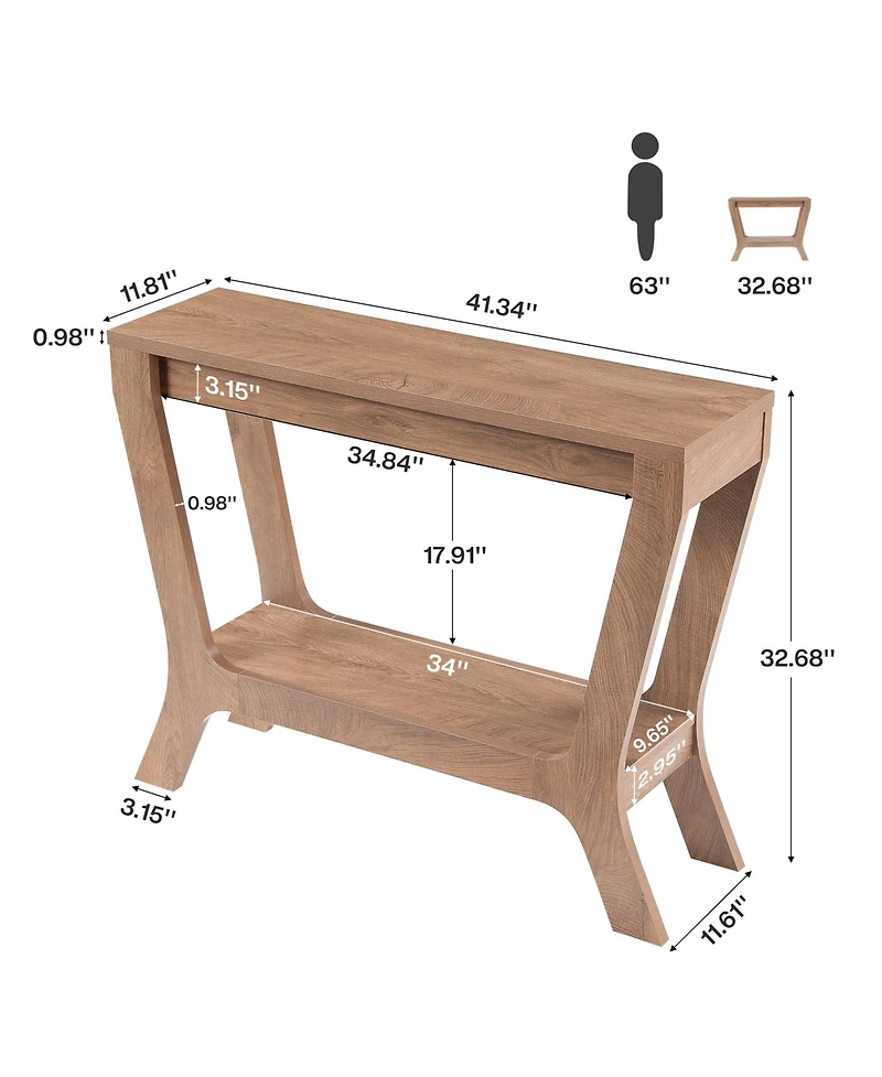 Tribesigns Solid Console Table, Farmhouse Wood Entryway Sofa Table