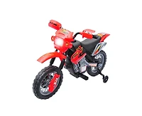 Yobtop 6V Kids Electric Motorcycle Dirt Bike Training-Wheel Battery-Powered Rechargeable Ride-On Toy, Ages 5+