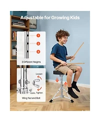 Yobtop Kids Adjustable 5-Piece Drum Set, Ages 6+