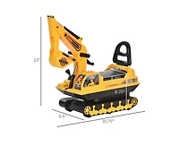 Yobtop No Power Toddler Non-Motorized Excavator Ride-On Toy with Movable Arm, Ages 3+