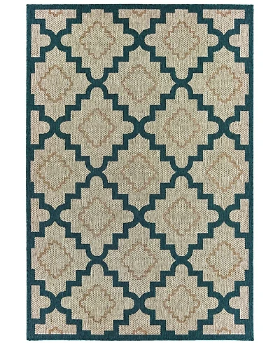 Oriental Weavers Latitude 804I3 Gray 6'7" x 9'2" Outdoor Area Rug