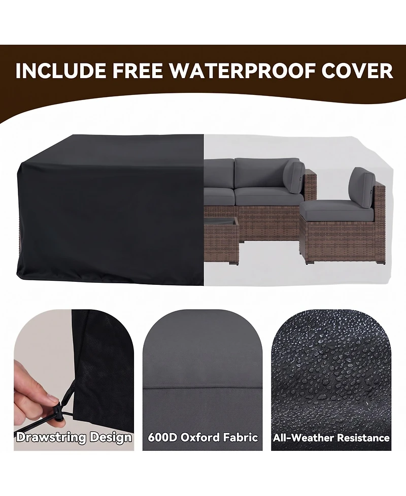 Aoxun 7-Piece Wicker Patio Furniture Set