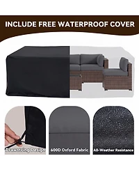 Aoxun 7-Piece Wicker Patio Furniture Set