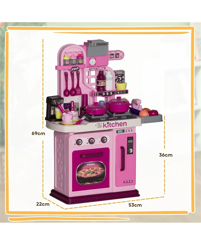 Yobtop Sound Effects 33-Piece Corner Play Kitchen Set, Ages 3+