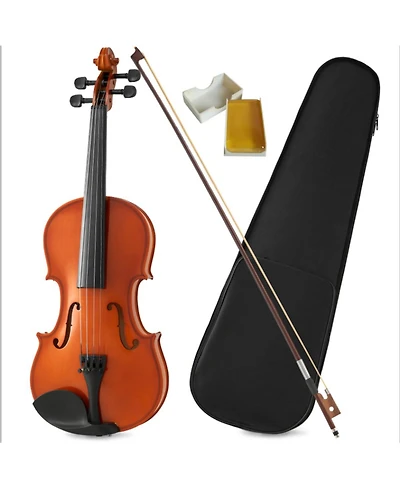 Yobtop 4/4 Full Size Handcrafted Ready-to-Play 2-Piece Violin and Bow Set, Ages 11+