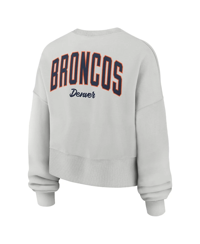 Nike Women's Gray Denver Broncos Oversized Primetime Phoenix Fleece Sweatshirt