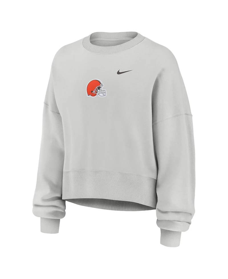Nike Women's Gray Cleveland Browns Oversized Primetime Phoenix Fleece Sweatshirt