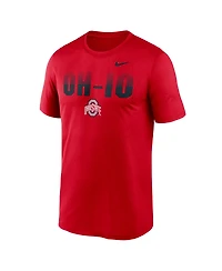 Nike Men's Scarlet Ohio State Buckeyes Primetime Legend Kinetic Mantra Dri-fit T-Shirt