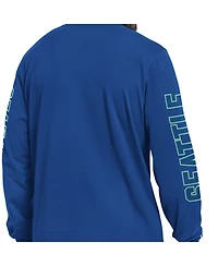 Starter Men's Royal Seattle Seahawks Clutch Hit Ii Logo Long-Sleeve T-Shirt