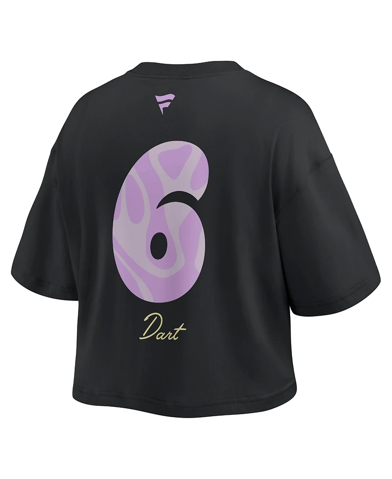 Fanatics Women's Jaxson Dart Black New York Giants Fashion Cropped T-Shirt